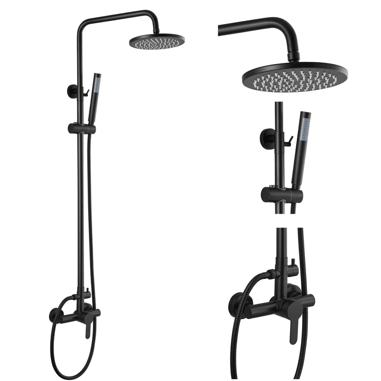 Airuida Matte Black Outdoor Shower Fixtures